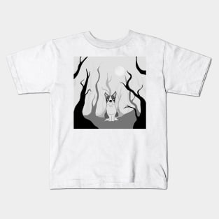 Angry dog in forest art Kids T-Shirt